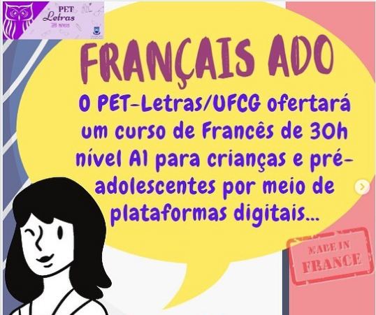 TERMINA HOJE: UFCG promove curso básico de Francês online para crianças