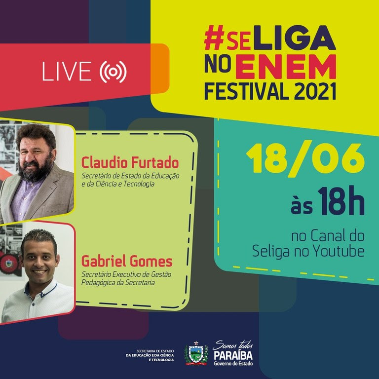 Live inaugural do Se Liga no Enem Festival 2021 acontece nesta sexta-feira. ACESSE O LINK