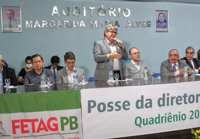 Governador João Azevêdo prestigia posse da diretoria da Fetag e reforça importância de parcerias que reforcem agricultura familiar