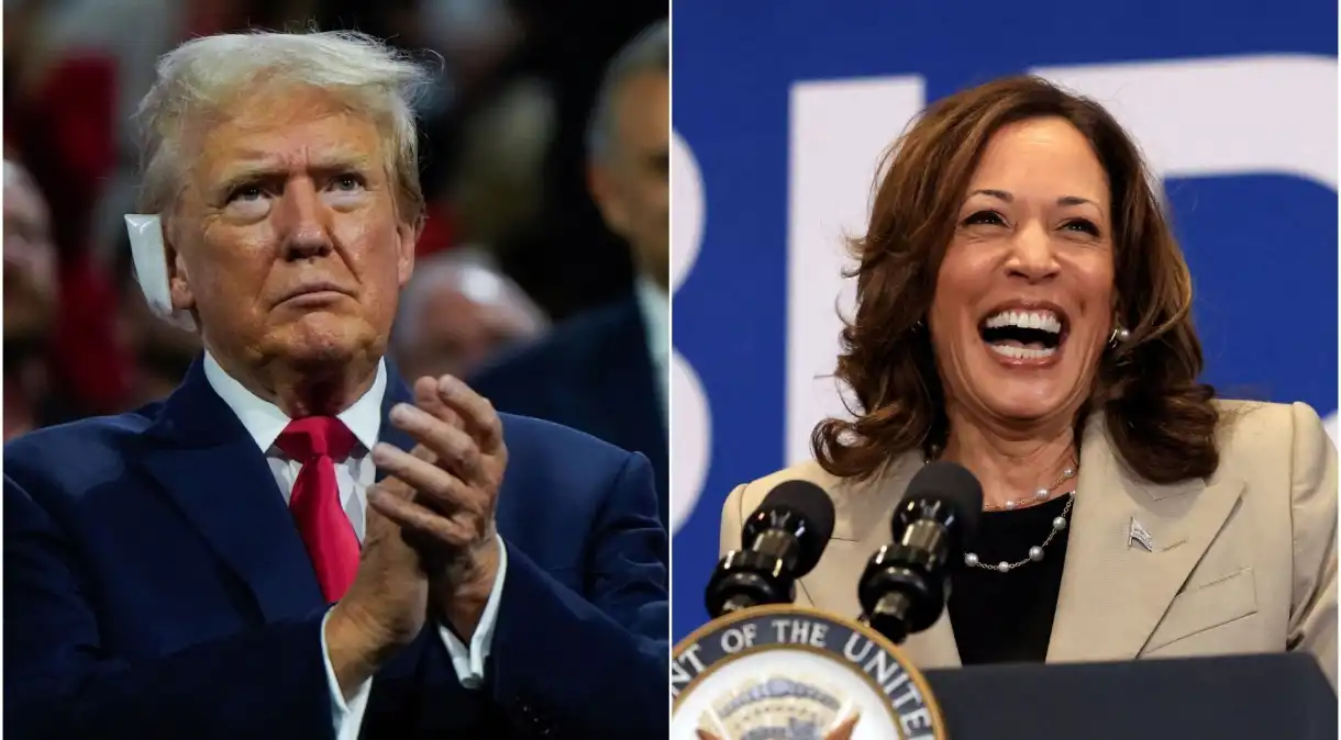 Nova pesquisa aponta Trump com 48% das intenções de voto; Kamala Harris tem 46%