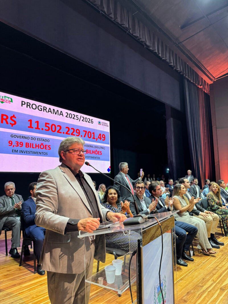 João Azevêdo anuncia R$ 11,5 bilhões em um dos maiores pacotes de investimento da história da Paraíba