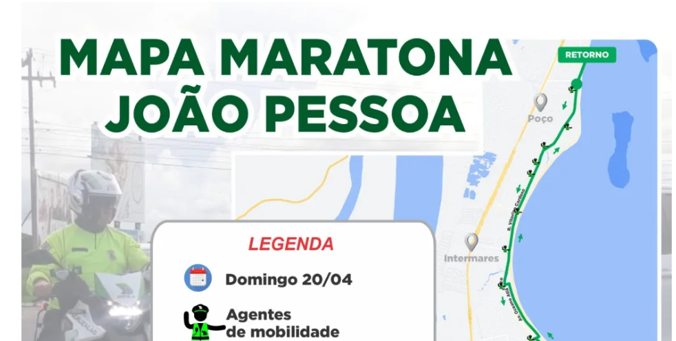 Semob-JP dá apoio operacional para garantir segurança viária durante a Maratona de João Pessoa