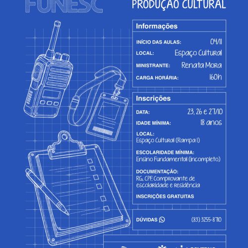 Laboratório Funesc: Curso de Produção Cultural é oferecido gratuitamente em João Pessoa